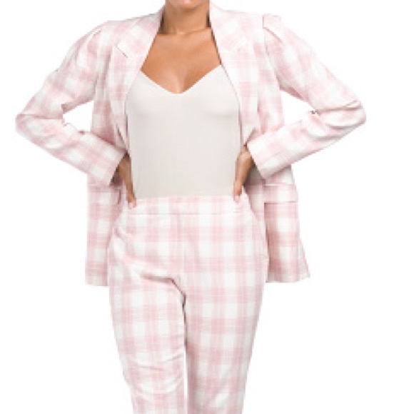 Elie Tahari NWT Pink Amelia Plaid Blazer 💕 - Picture 2 of 10